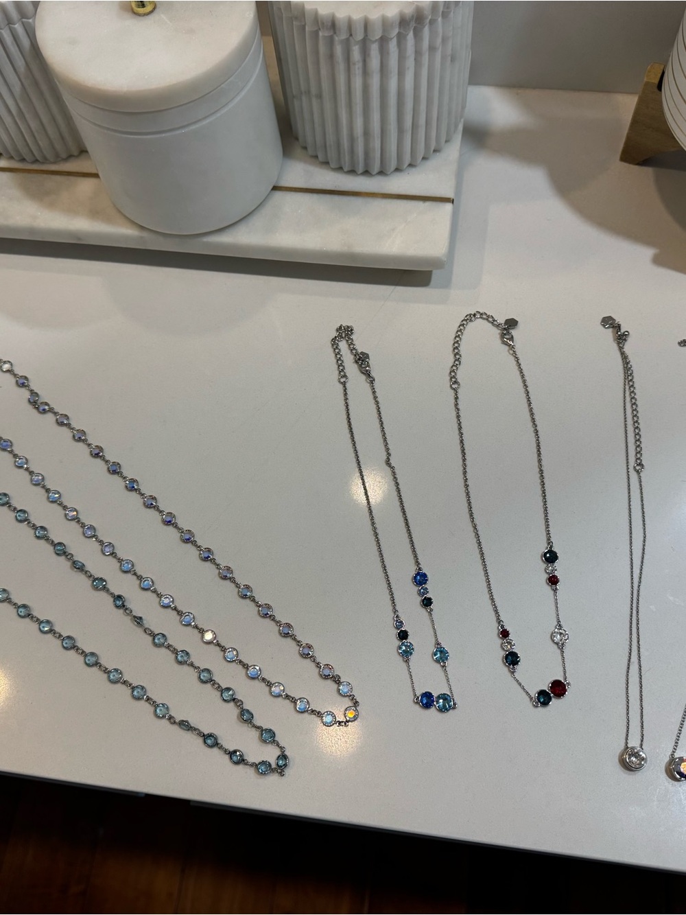 Lot of Sterling Silver Multi-Gemstone Necklace